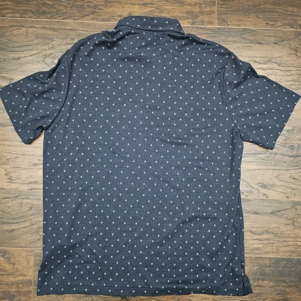 Polo Ralph Lauren Mens‎ Medium Shirt Blue Geometric Print Short Sleeve Stretch